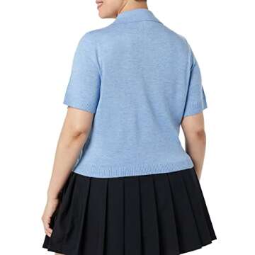 The Drop Women's Yola Polo Jersey Tee, Sky Blue, XL