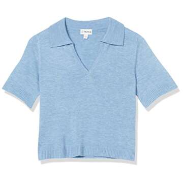 The Drop Women's Yola Polo Jersey Tee, Sky Blue, XL