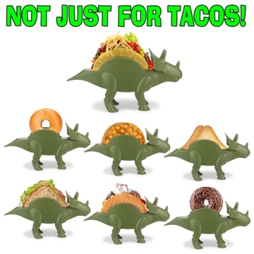 Funwares Original Tricerataco - The Ultimate Dinosaur Taco Holder, Fun and Practical White Elephant Gift, Hold 2 Tacos