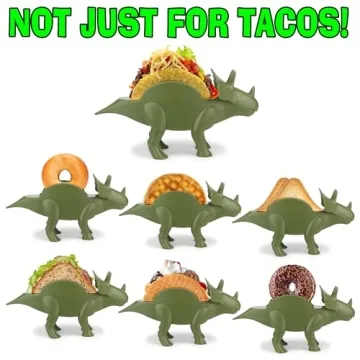 Funwares Original Tricerataco - The Ultimate Dinosaur Taco Holder, Fun and Practical White Elephant Gift, Hold 2 Tacos