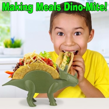 Funwares Original Tricerataco - The Ultimate Dinosaur Taco Holder, Fun and Practical White Elephant Gift, Hold 2 Tacos