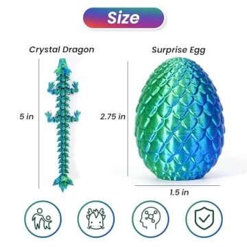 TBOLINE 3D Printed Easter Dragon Egg Set - Vibrant Gift with Fidget Toy (4PCS)