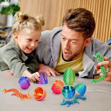 Vibrant 3D Printed Easter Dragon Egg Set for Kids