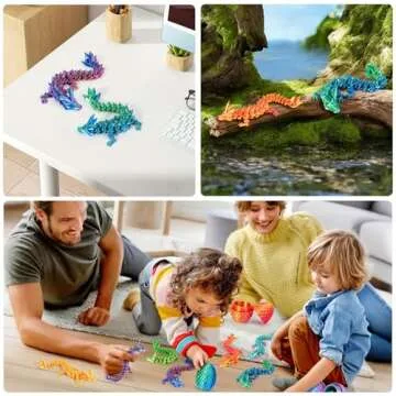 Vibrant 3D Printed Easter Dragon Egg Set for Kids