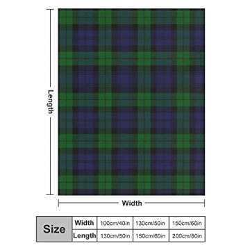 XKAWPC Black Watch Plaid Super Soft Flannel Blanket Lightweight Comfortable Throw for Home Bed Couch...