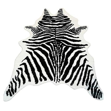Luxurious Zebra Print Rug Faux Animal Cowhide Skin Area Rug for Stylish Decor 7.9'x5.6'