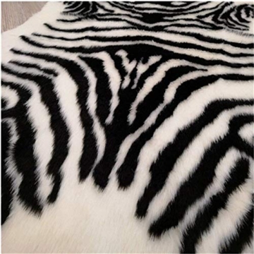 Zebra Print Faux Cowhide Rug Luxury Soft Large Size
