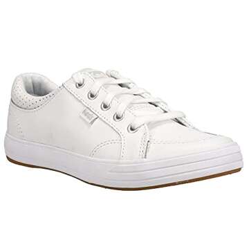 Keds Center 2 Lace Up White Leather Sneakers for Women