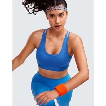 CRZ YOGA Seamless Strappy Sports Bra - Medium Support