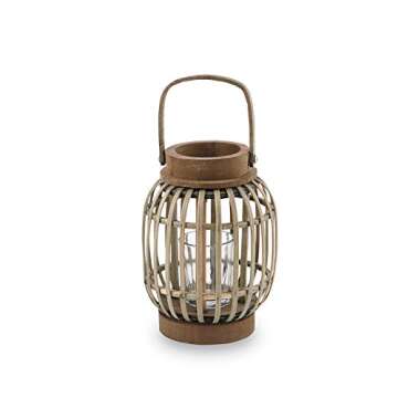 Mud Pie Medium Bamboo Lantern for Stylish Home Decor