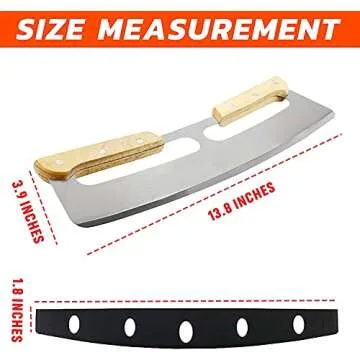 14 Inch Pizza Cutter, Mezzaluna Chopper with Wooden Handle for Perfect Pizza Slicing