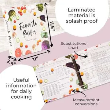 Recipe Binder 8.5x11, 3 Ring DIY Cookbook Binder Kit 12 Dividers & 25 Plastic Sleeves & 25 Recipe Pages & 36 Labels, Recipe Books Binder, Recipe Organizer Binder Kit, Recipe Book (Vegetable)