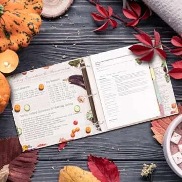 Recipe Binder 8.5x11, 3 Ring DIY Cookbook Binder Kit 12 Dividers & 25 Plastic Sleeves & 25 Recipe Pages & 36 Labels, Recipe Books Binder, Recipe Organizer Binder Kit, Recipe Book (Vegetable)