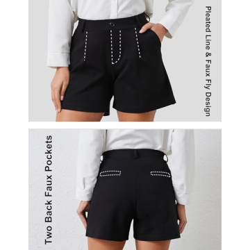 VIMPEP Women's Pleated Yoga Dress Shorts with Pockets