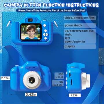 TIME4DEALS Kids Camera 48MP HD Video, Fun Toys for Kids