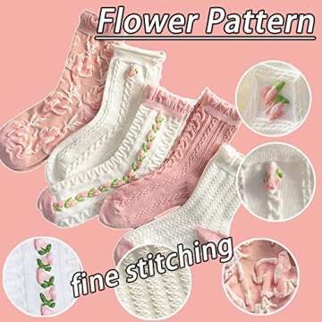 CHUNFO Cute Floral Women Ankle Socks for Stylish Comfort