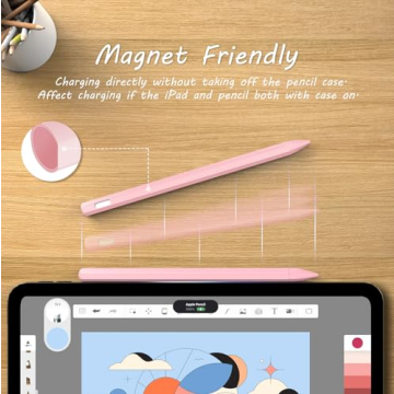 KELIFANG Silicone Case for Apple Pencil Pro 2024 & Apple Pencil 2nd Generation, Cute Pink Protective Skin Sleeve Cover Holder Grip and Tip Cap Accessories Compatible with iPad Pro 11 12.9 13 Inch
