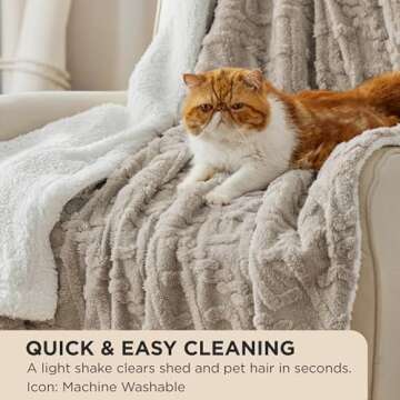 Bedsure Sherpa Fleece Throw Blanket for Couch - Fuzzy Soft Cozy Cable Throw for Women, Thick Warm Bl...