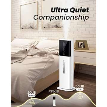 Humidifiers for Bedroom, 2.11Gal 8L Quiet Humidifiers for Large Room with Timer, 360°Nozzle, 3 Speed Ultrasonic Cool Mist Humidifier with Humidistat for Baby, Customize humidity for Home Adults Plants