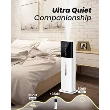 Humidifiers for Bedroom, 2.11Gal 8L Quiet Humidifiers for Large Room with Timer, 360°Nozzle, 3 Speed Ultrasonic Cool Mist Humidifier with Humidistat for Baby, Customize humidity for Home Adults Plants
