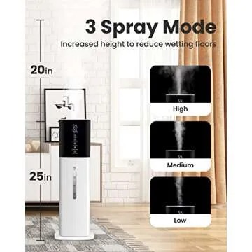 Humidifiers for Bedroom, 2.11Gal 8L Quiet Humidifiers for Large Room with Timer, 360°Nozzle, 3 Speed Ultrasonic Cool Mist Humidifier with Humidistat for Baby, Customize humidity for Home Adults Plants