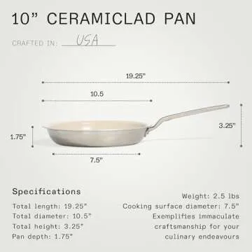 Made In Cookware - 10" Nonstick Ceramic Frying Pan - 5 Ply Stainless Clad - Professional Cookware - Crafted in USA - Induction Compatible