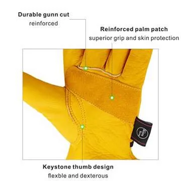 Durable Kim Yuan Leather Work Gloves for Gardening & Construction