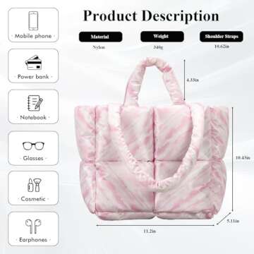 Stylish Puffer Tote Bag for Women - Lightweight & Versatile