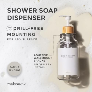 MaisoNovo No Drill Shower Dispenser Set 3-Chamber 16.9 oz