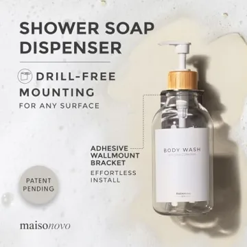 MaisoNovo No Drill Shower Dispenser Set 3-Chamber 16.9 oz