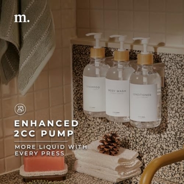 MaisoNovo No Drill Shower Dispenser Set 3-Chamber 16.9 oz