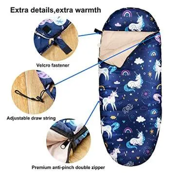Unicorn Rainbow Kids Sleeping Bag - RIOYALO Quality & Comfort