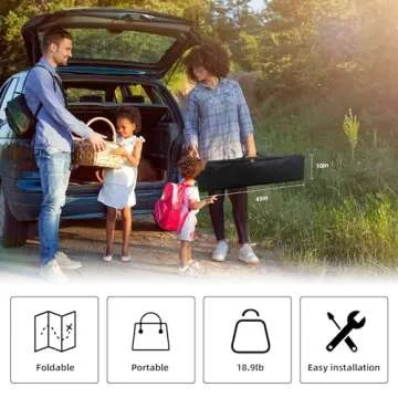 Projector Screen and Stand, Wootfairy 180 inch Portable and Foldable Projection Screen 4K HD 16:9 Rear Front Wrinkle-Free Movie Screen with Carry Bag for Indoor Outdoor Home Theater Backyard Cinema