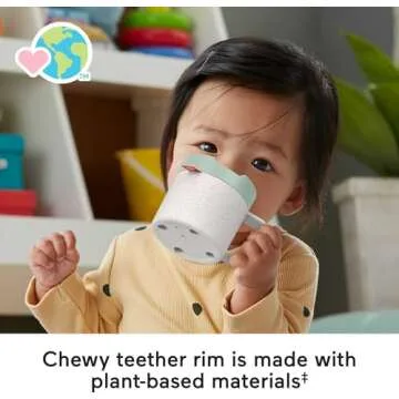 Fisher-Price Baby Toy Rattle A-Latte Coffee Cup Teether, BPA-Free Sensory Activity for Developmental Play Newborns Ages 3+ Months