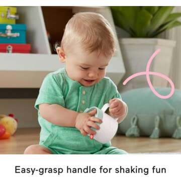 Fisher-Price Baby Toy Rattle A-Latte Coffee Cup Teether, BPA-Free Sensory Activity for Developmental Play Newborns Ages 3+ Months