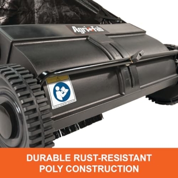 Agri-Fab 45-0218 " 26" Push Behind Lawn Sweeper, 7 cu. ft Hopper Bag Capacity; Leaf & Grass Cathcher, with Adjustable Brush Height