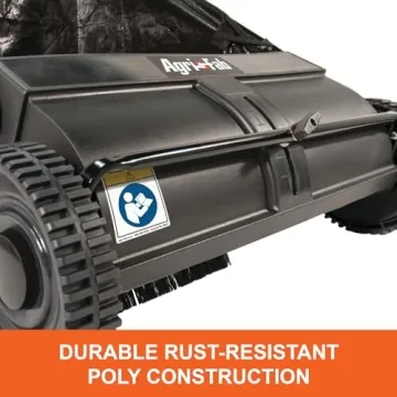 Agri-Fab 45-0218 " 26" Push Behind Lawn Sweeper, 7 cu. ft Hopper Bag Capacity; Leaf & Grass Cathcher, with Adjustable Brush Height