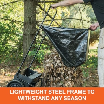 Agri-Fab 45-0218 " 26" Push Behind Lawn Sweeper, 7 cu. ft Hopper Bag Capacity; Leaf & Grass Cathcher, with Adjustable Brush Height