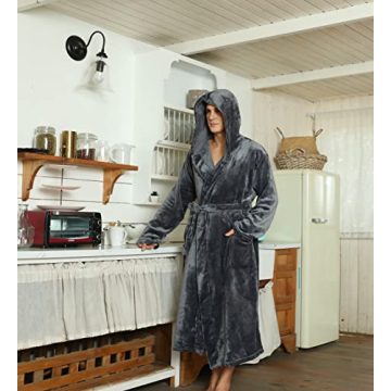 U2SKIIN Fleece Hooded Robe Soft Stylish Comfort