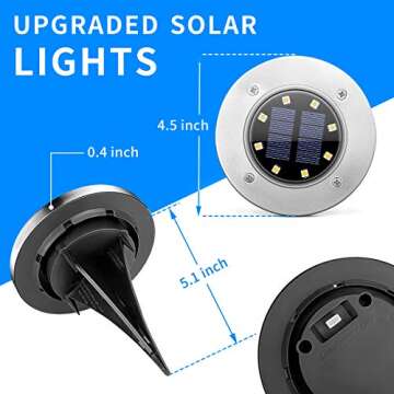SOLPEX Solar Lights Outdoor Waterproof, 8 Pack Solar Ground Lights, Solar Garden Lights Landscape Lighting for Pathway Driveway Patio Backyard Walkway (Cool White)