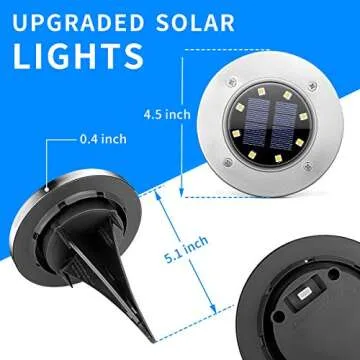 SOLPEX Solar Lights Outdoor Waterproof, 8 Pack Solar Ground Lights, Solar Garden Lights Landscape Lighting for Pathway Driveway Patio Backyard Walkway (Cool White)