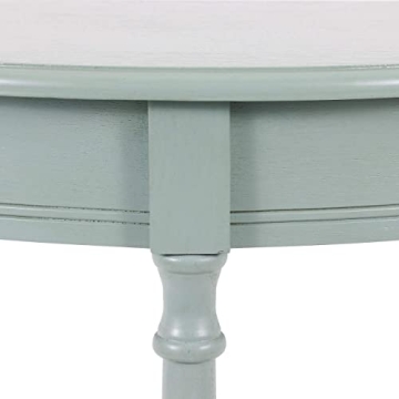 Decor Therapy Simplify Half Round Accent Storage Shelf Side Table, 12 in x 31.5 in x 31.5 in, Antique Iced Blue