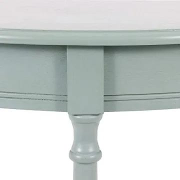 Decor Therapy Simplify Half Round Accent Storage Shelf Side Table, 12 in x 31.5 in x 31.5 in, Antique Iced Blue