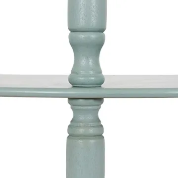 Decor Therapy Simplify Half Round Accent Storage Shelf Side Table, 12 in x 31.5 in x 31.5 in, Antique Iced Blue