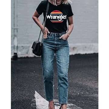 Women's Cowboy Sunset T-Shirt - Vintage Graphic Country Music Tee, Travel Top - Gray, XL