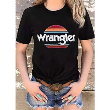 Women's Vintage Cowboy Sunset T-Shirt for Comfort