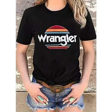 Women's Vintage Cowboy Sunset T-Shirt for Comfort