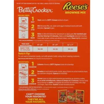 Betty Crocker REESE'S Brownie Mix with REESE'S Peanut Butter Chips, Holiday Baking, 16 oz