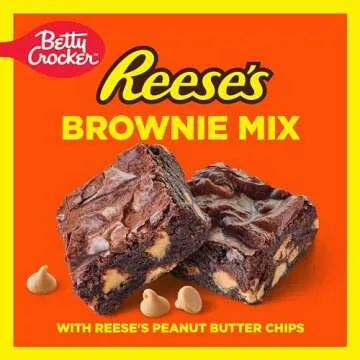 Betty Crocker REESE'S Brownie Mix with REESE'S Peanut Butter Chips, Holiday Baking, 16 oz