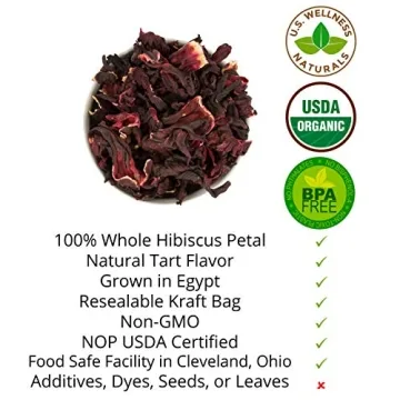 Organic Hibiscus Tea - Caffeine Free Herbal Tea 1LB